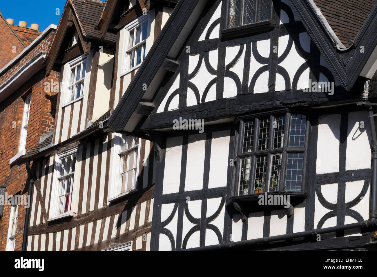 Timber-framed buildings on Wyle Cop, Shrewsbury, Shropshire. Stock Photo