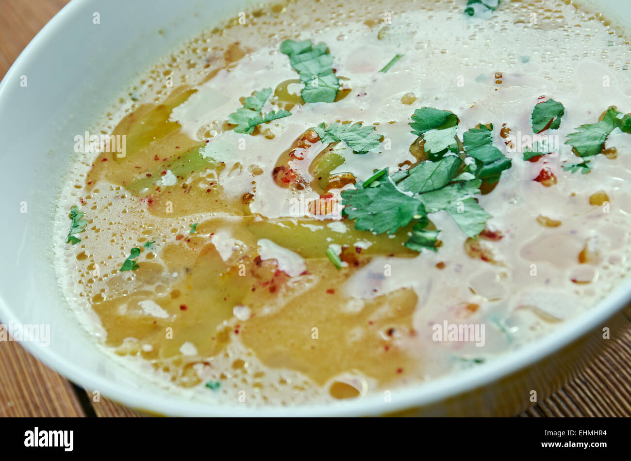Creamy Chicken Tortilla Soup.Cooking Classy Stock Photo