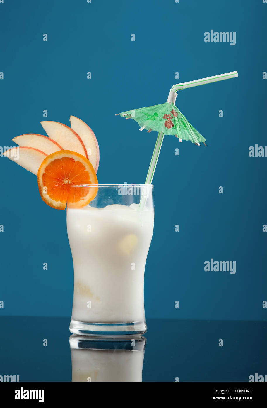 Pina Colada - Cocktail with Cream, Pineapple Juice and Rum Stock Photo