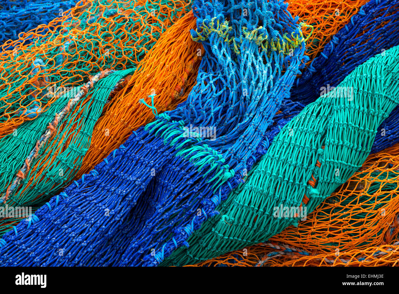 Coloured fishing nets Stock Photo