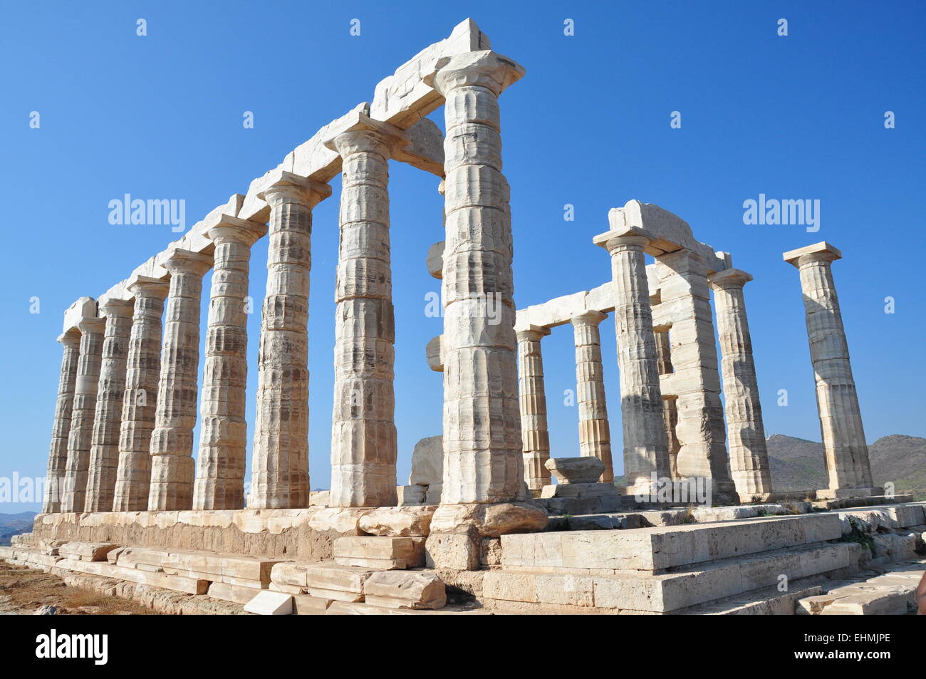 Temple of Poseidon at Cape Sounion, Athens - Greece Stock Photo - Alamy