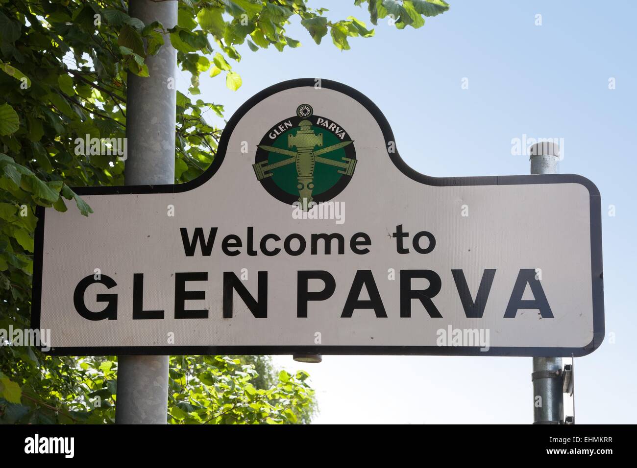 Glen Parva sign, Leicester Stock Photo Alamy
