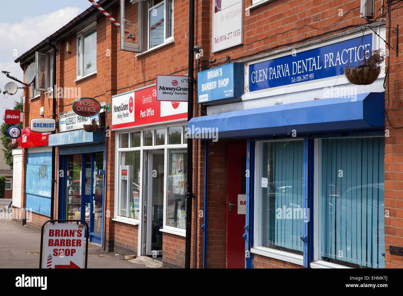 Local shops in Glen Parva, Leicester Stock Photo Alamy