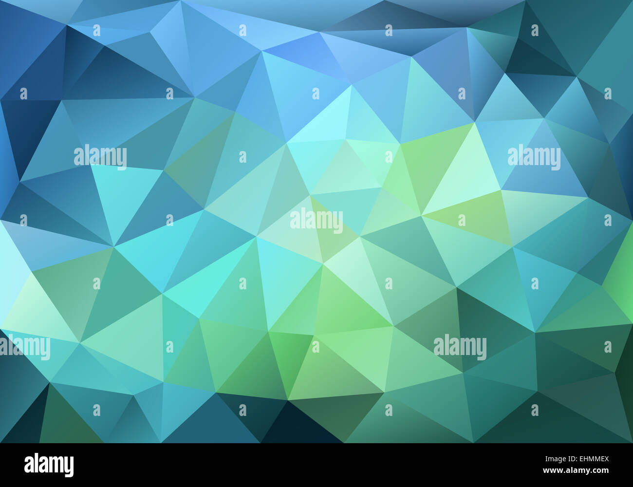 abstract blue and green low poly background, vector design element Stock Photo