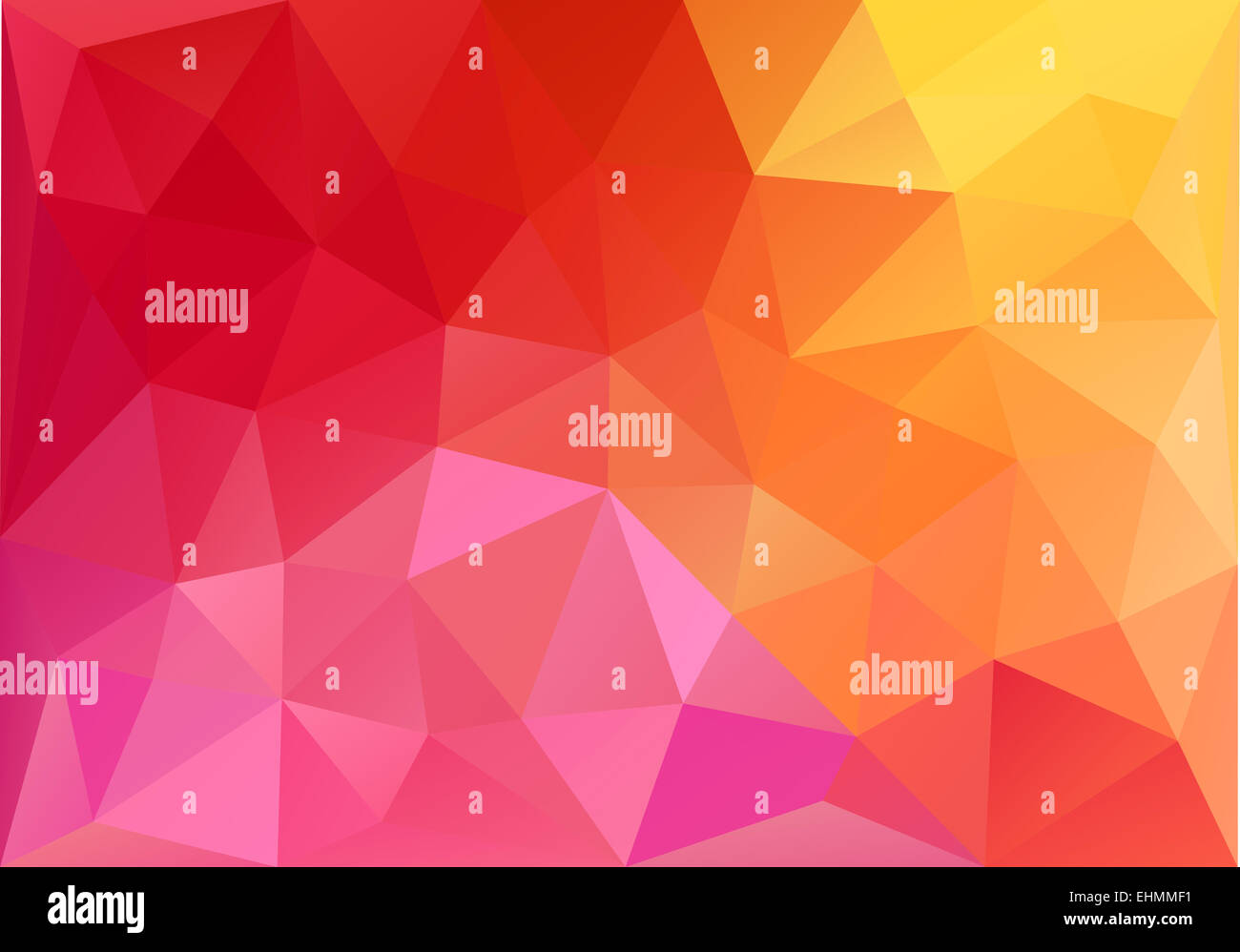 abstract red, orange and pink low poly background, vector design element Stock Photo