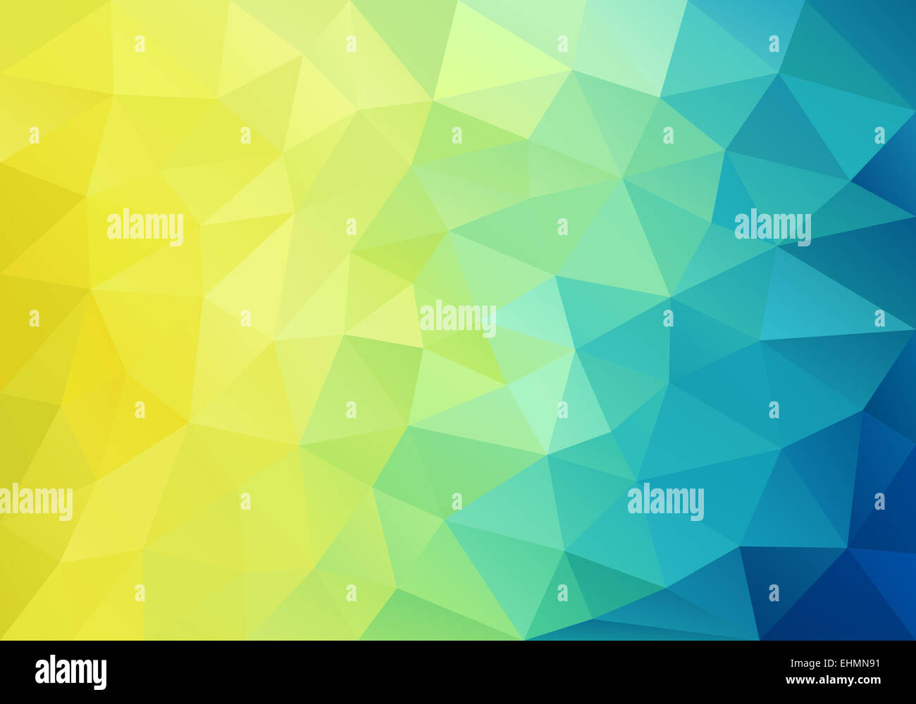 abstract yellow, blue and green low poly background, vector design element Stock Photo