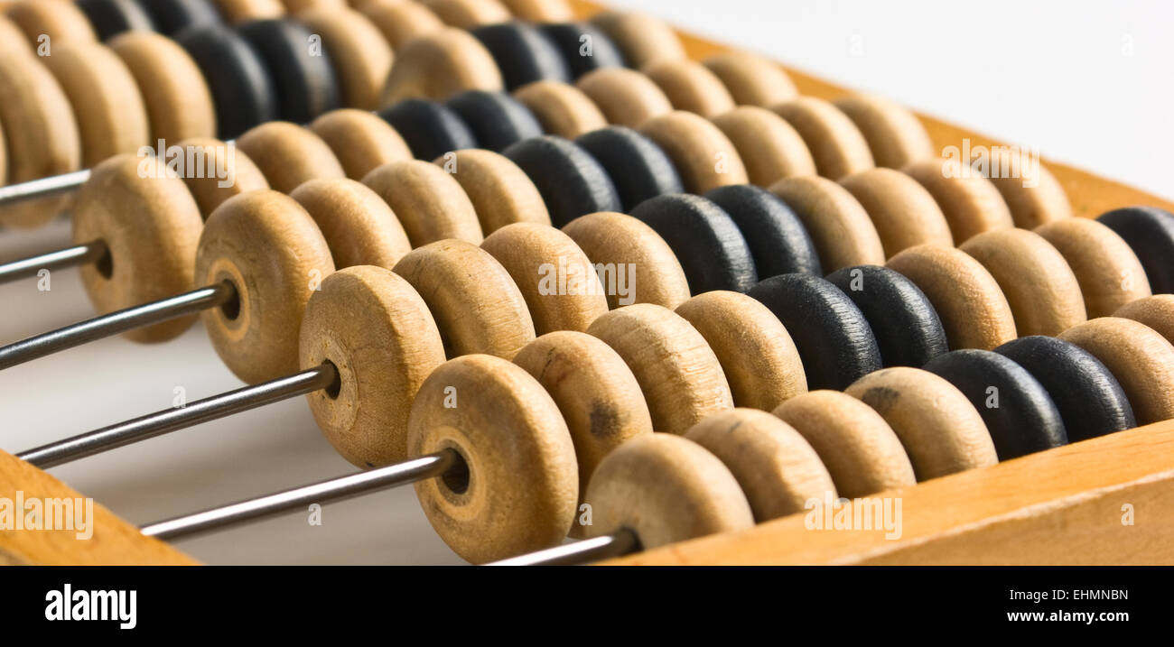 old wooden abacus close up Stock Photo