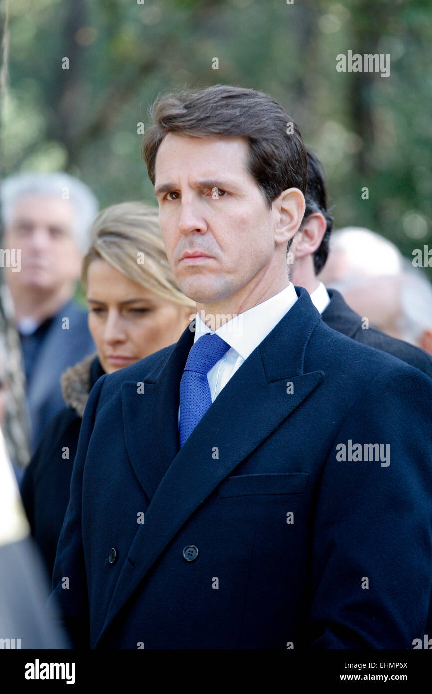 Tatoi, Greece. 16th Mar, 2015. Prince PAVLOS of Greece attends the ceremony. The annual memorial service in honour of King Pavlos and Queen Frederika was held earlier today at Tatoi cemetery. The memorial service was held 5 km north of Athens's suburbs, at Tatoi Palace, the Greek Royals' former summer palace. Credit:  Aristidis Vafeiadakis/ZUMA Wire/Alamy Live News Stock Photo