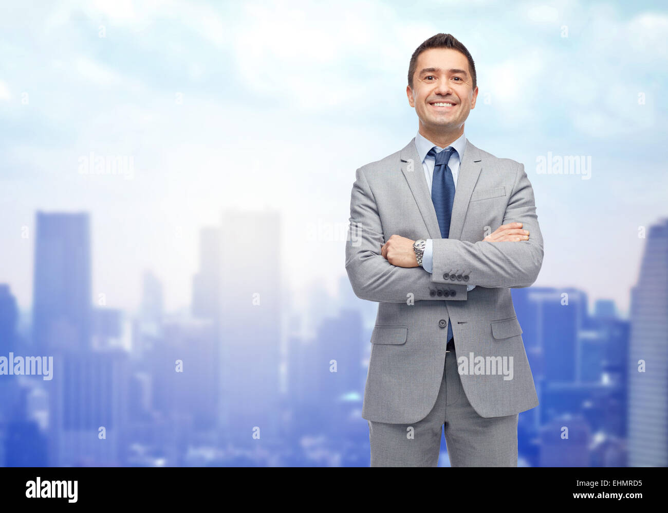 happy smiling businessman in suit Stock Photo - Alamy