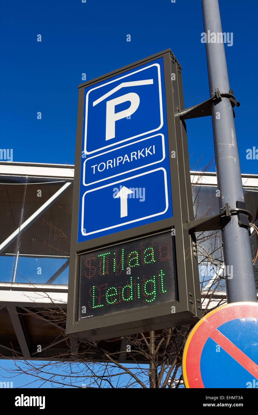Parking house traffic signs, Mikkeli Finland Stock Photo