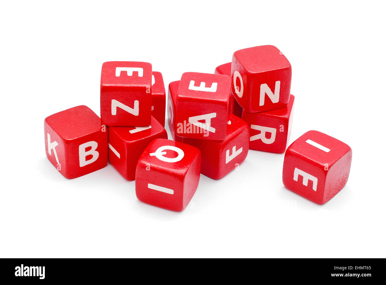 cube blocks with letters on white Stock Photo