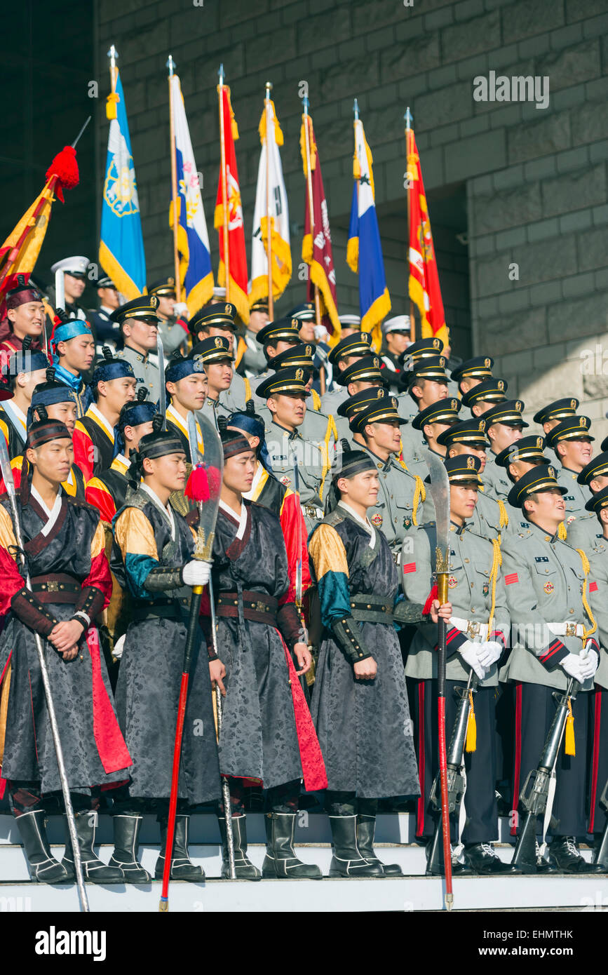 Asia, Republic of Korea, South Korea, Seoul, Seoul War memorial, Honour Guard ceremony Stock Photo