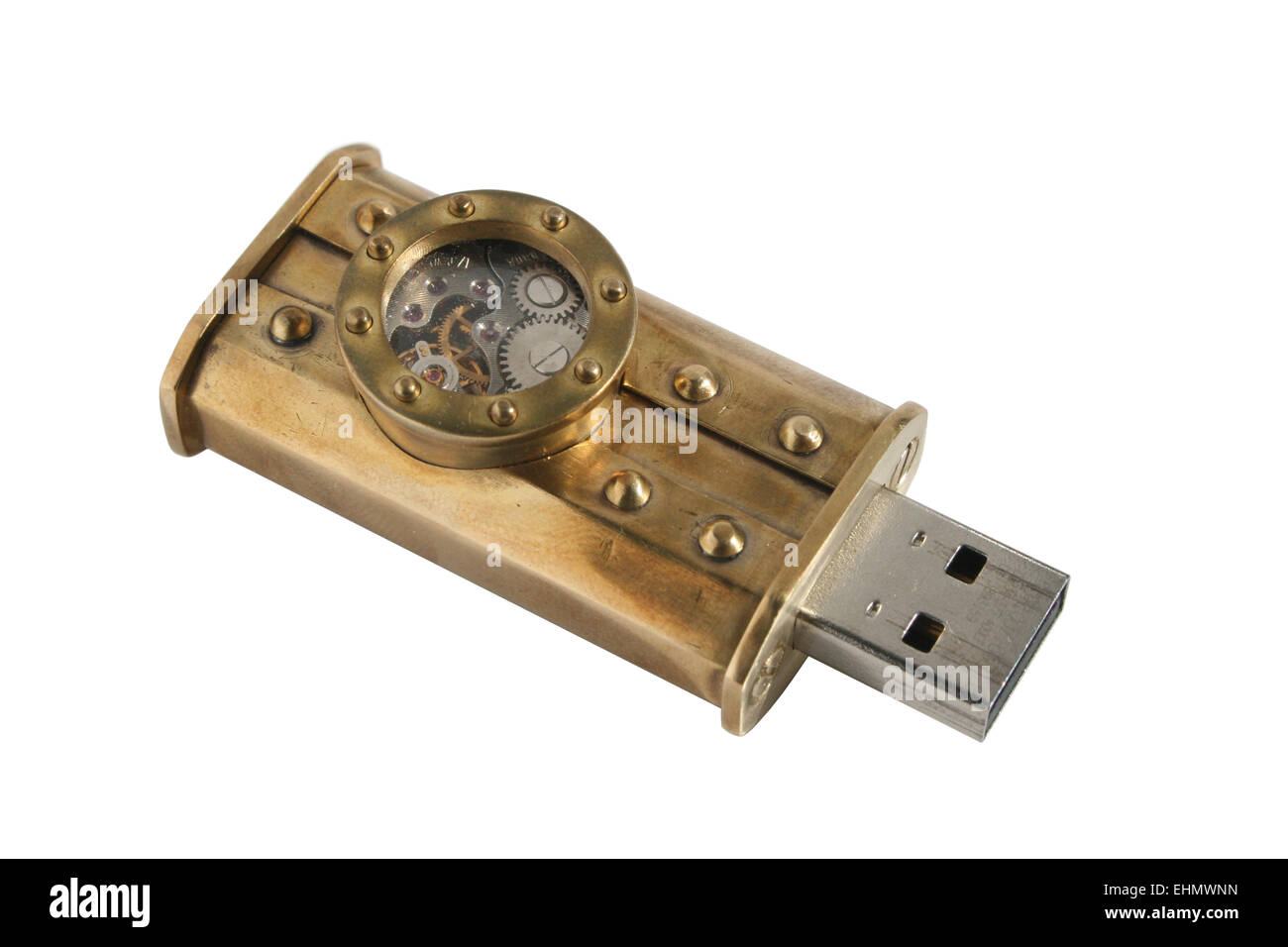 Steampunk USB flash drive Stock Photo