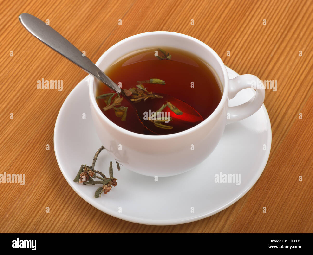 Curative tonic tea drink with Rhododendron adamsii Stock Photo