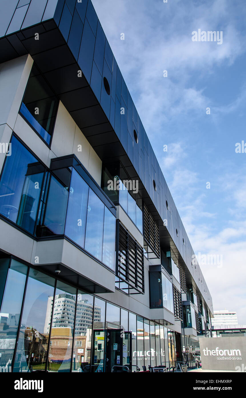 The Forum Southend-on-Sea provides the town with a state-of-the-art integrated municipal and academic public library. Essex, UK Stock Photo