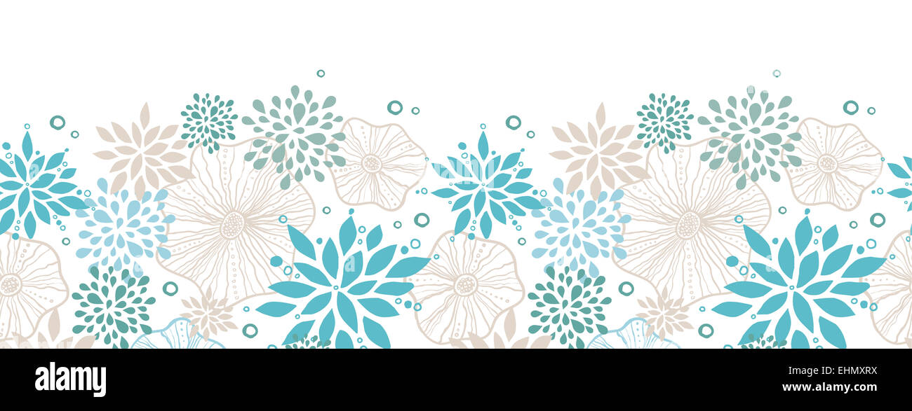 Blue and gray plants horizontal seamless pattern background Stock Photo ...
