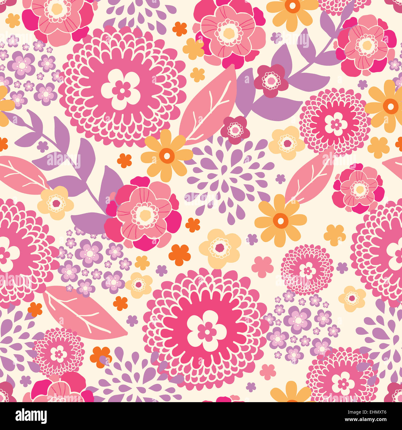 Warm summer plants seamless pattern background Stock Photo - Alamy