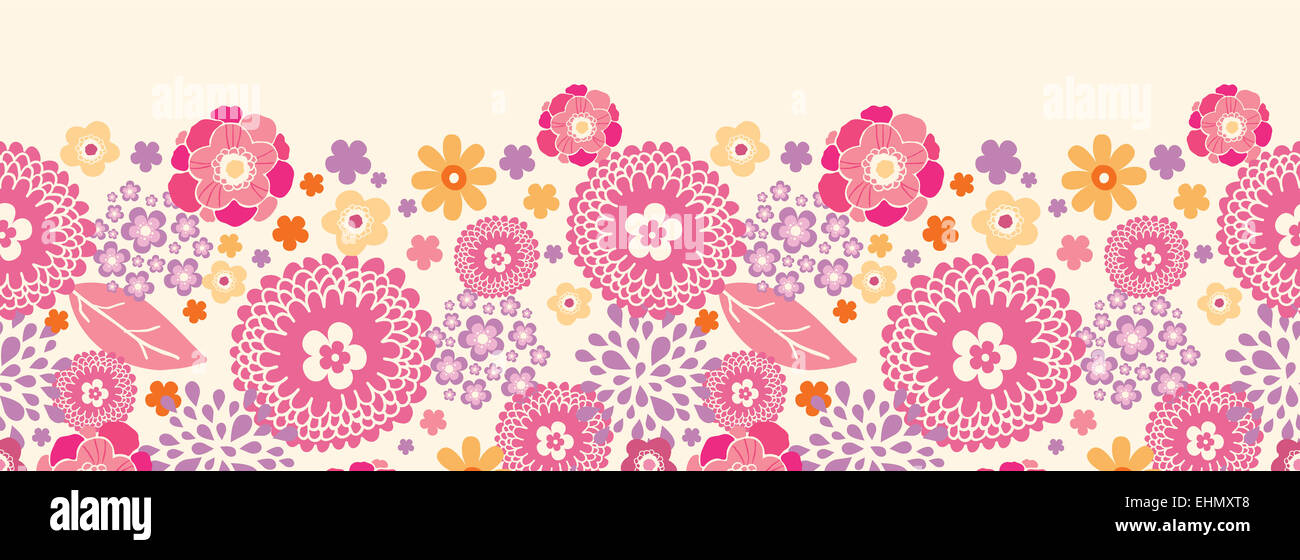 Warm summer plants horizontal seamless pattern background Stock Photo ...