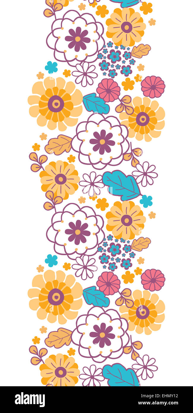 Colorful oriental flowers vertical seamless pattern background Stock ...