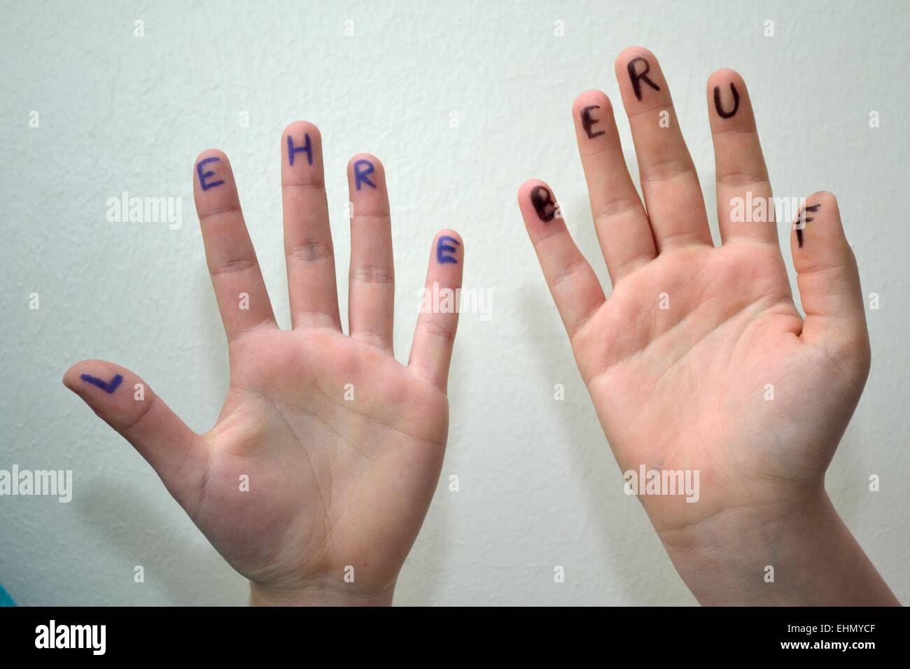 Symbolic hands on training Stock Photo