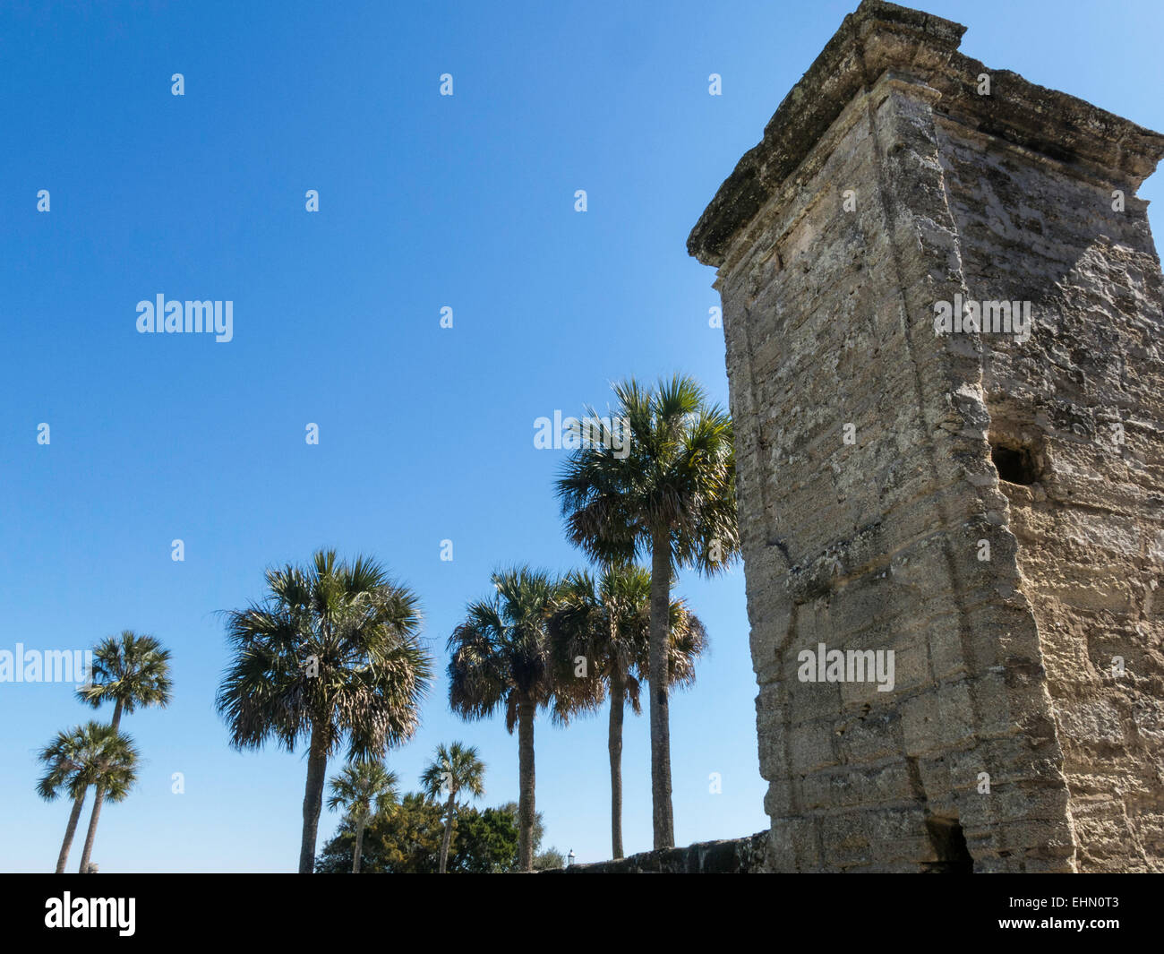 Old City Gate on St George Street, Old Town, St Augustine, FL, USA Stock Photo