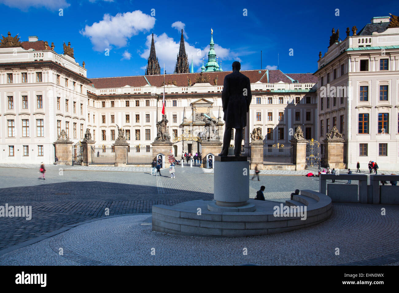 Prague,Czech Republic - March 4,2015: Monument of Tomas Garrique Masaryk, the first President of Czechoslovakia, Stock Photo