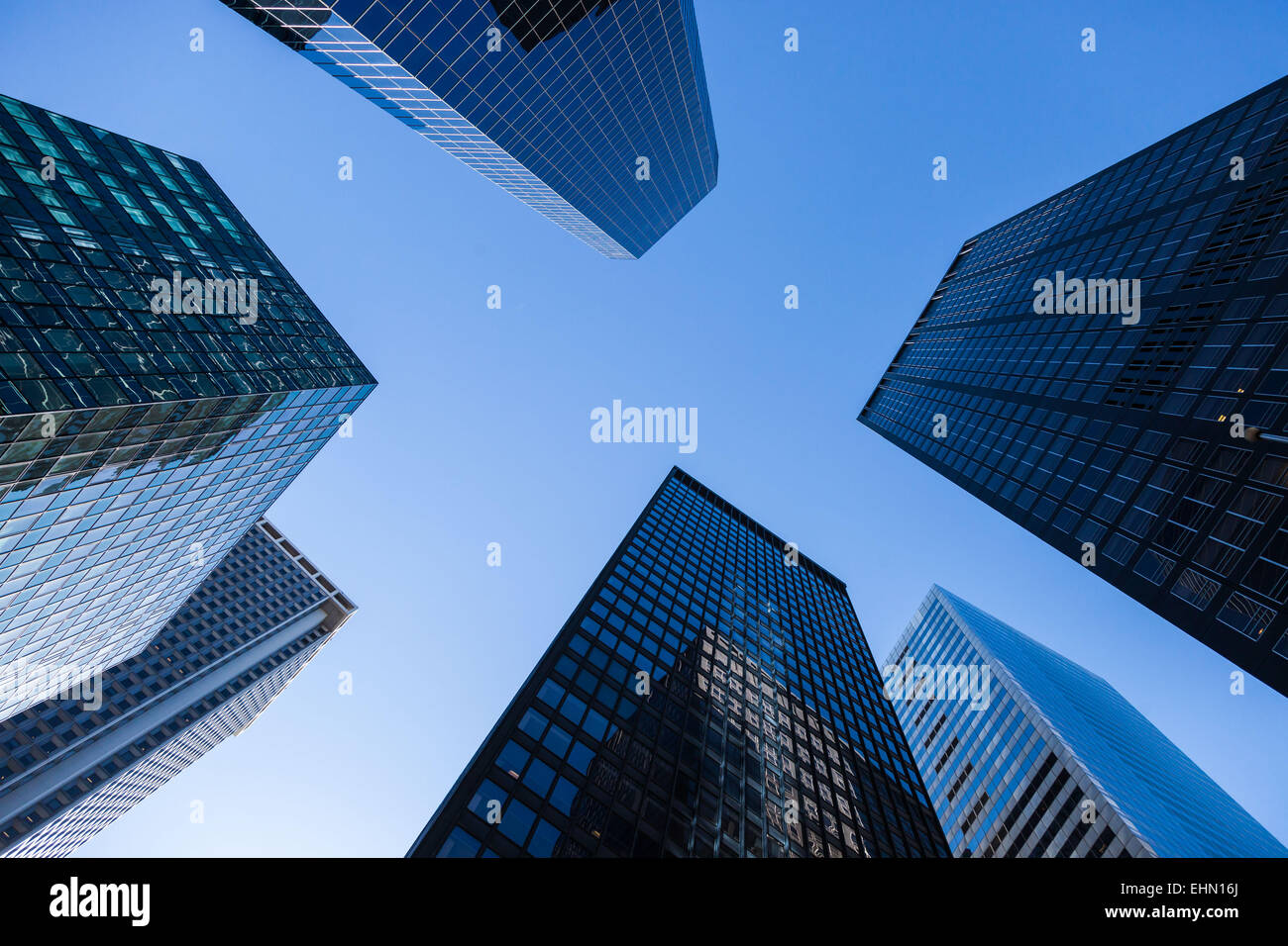 Front of an office block, New York City, USA. Stock Photo