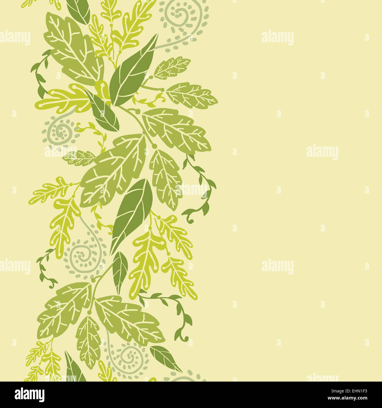 Green Leaves Vertical Seamless Pattern Background border Stock Photo ...