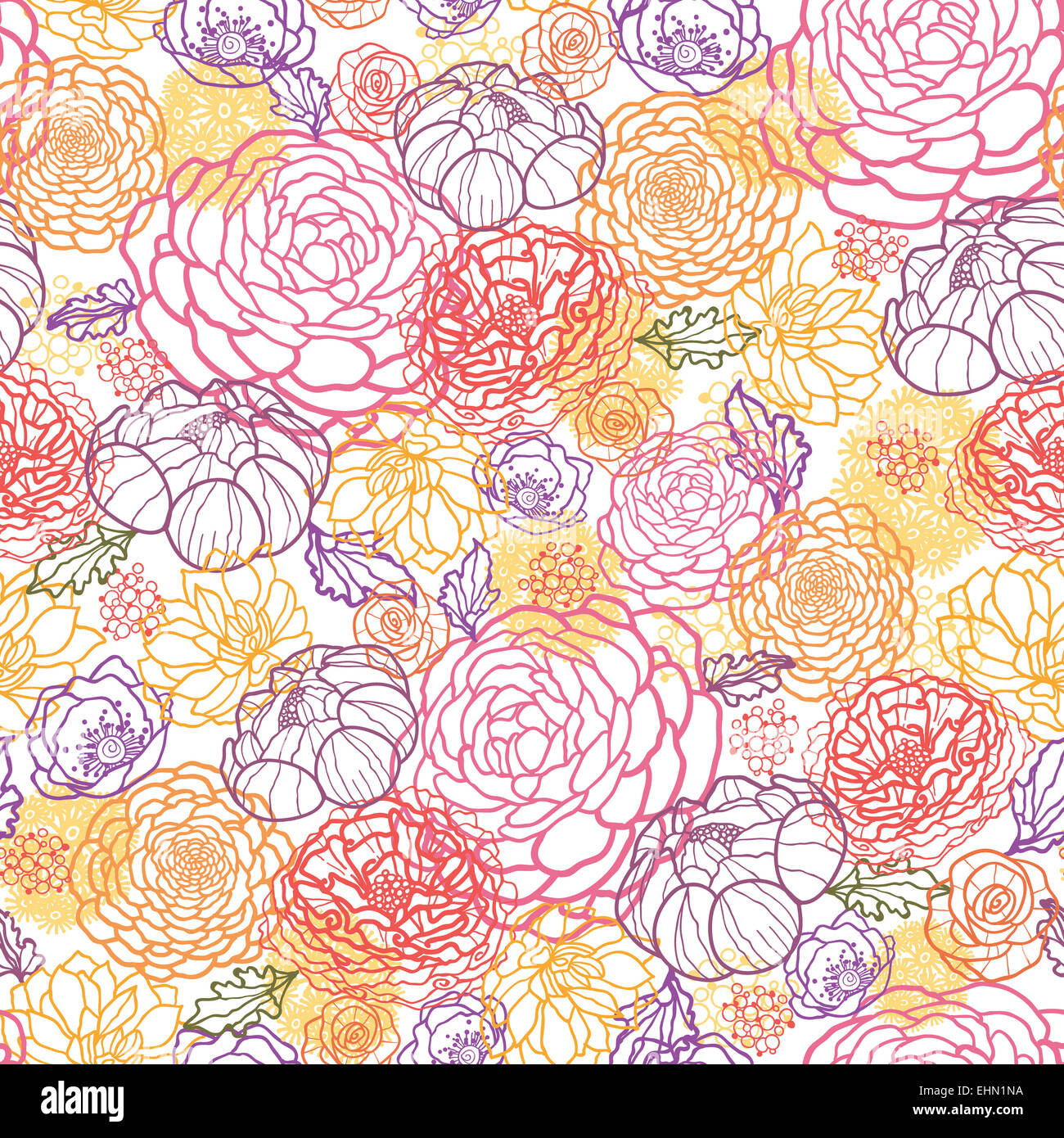 Sweet flowers seamless pattern background Stock Photo - Alamy