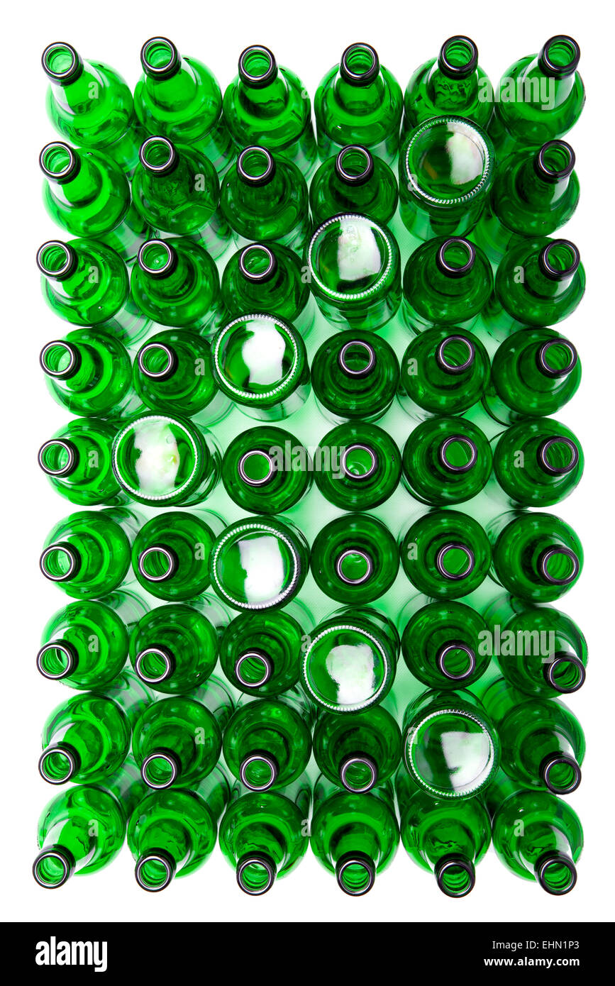 Empty glass bottles Stock Photo