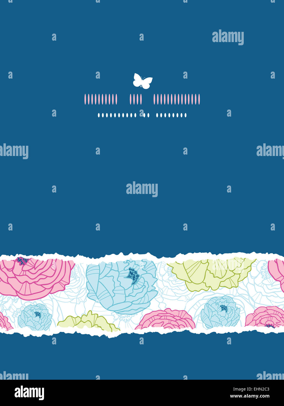 Lovely flowers vertical torn seamless pattern background Stock Photo ...