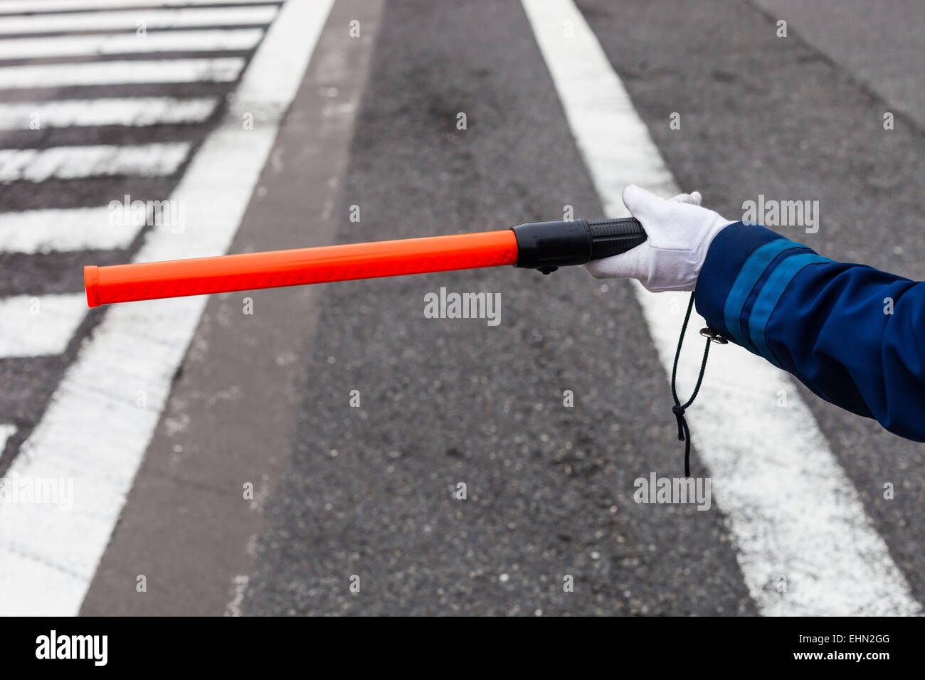 Japanese traffic officer. Stock Photo