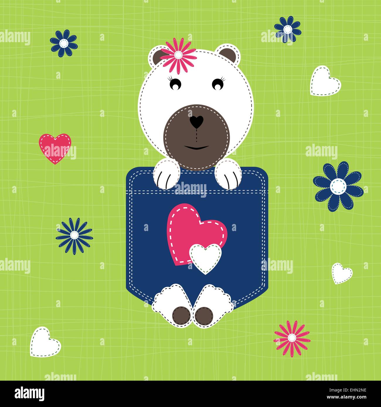 Cute and sweet baby card on birthday or shower Stock Vector