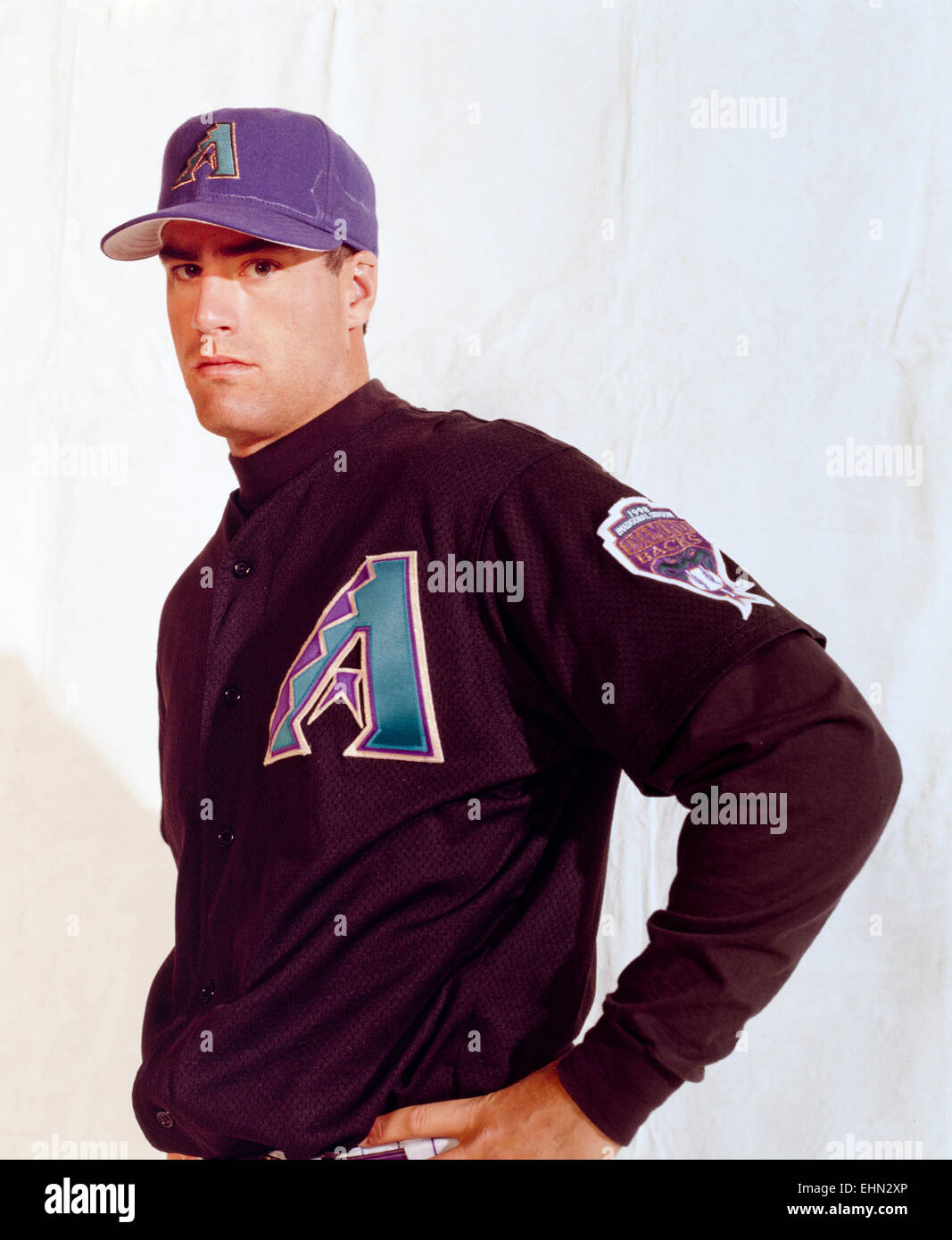 PHOENIX , AZ MARCH 28 Baseball player Travis Lee in Phoenix, Arizona on March 28, 1998 Stock