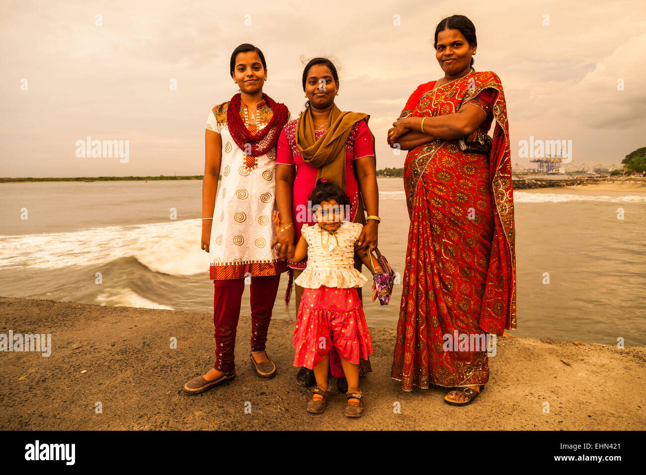 Portrait of women in Cochin, India. Stock Photo