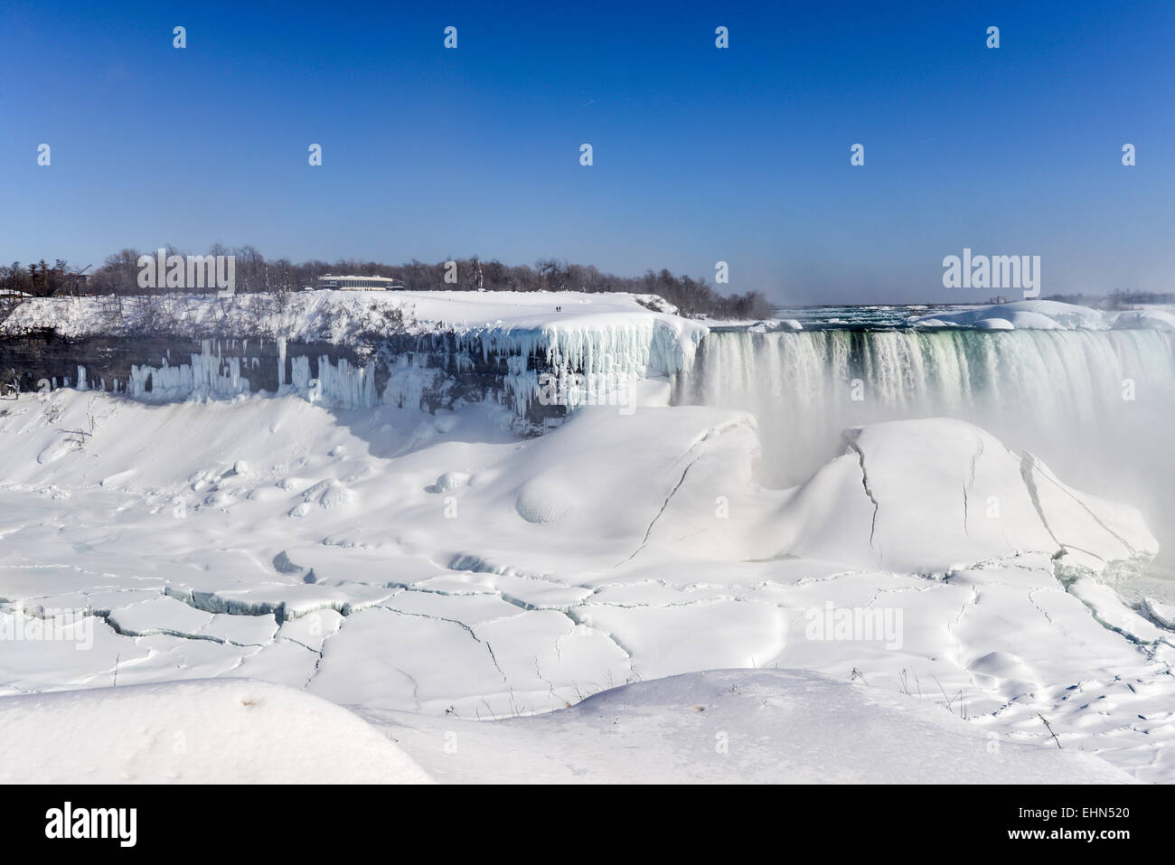 Niagara Falls frozen ice formations Stock Photo