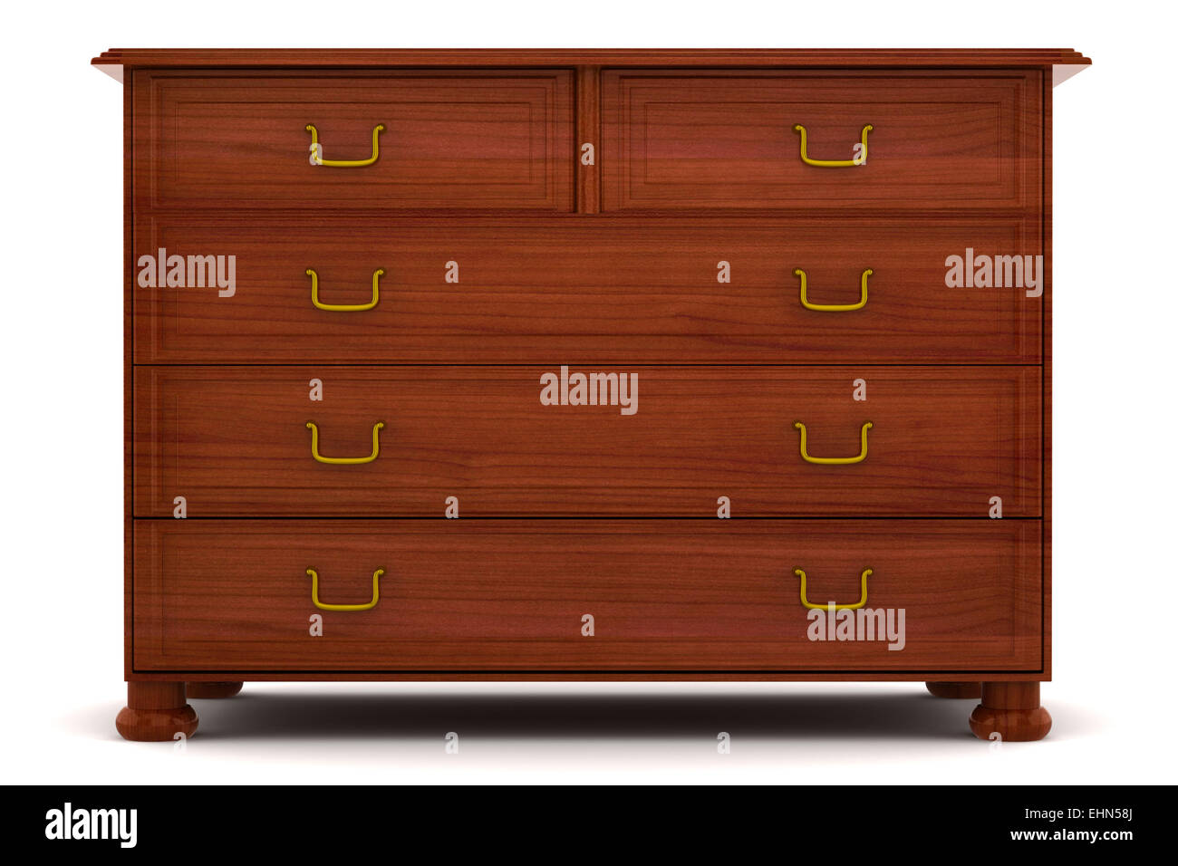 wooden chest of drawers isolated on white background Stock Photo - Alamy
