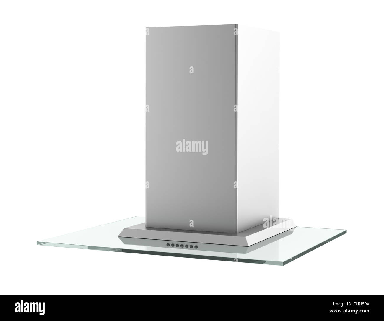 modern metallic cooker hood isolated on white background Stock Photo