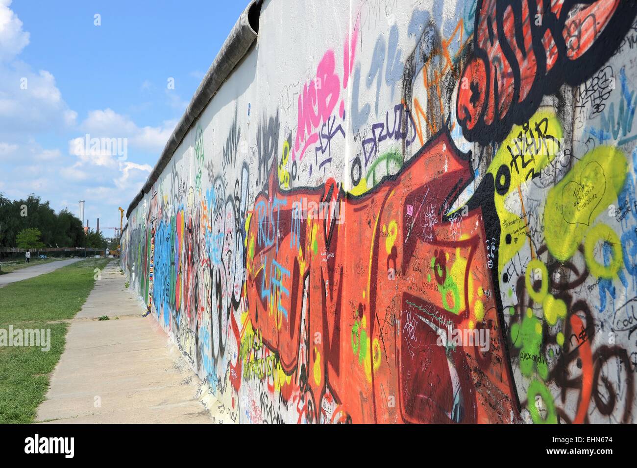 Die East Side Gallery an der Berliner Mauer Stock Photo