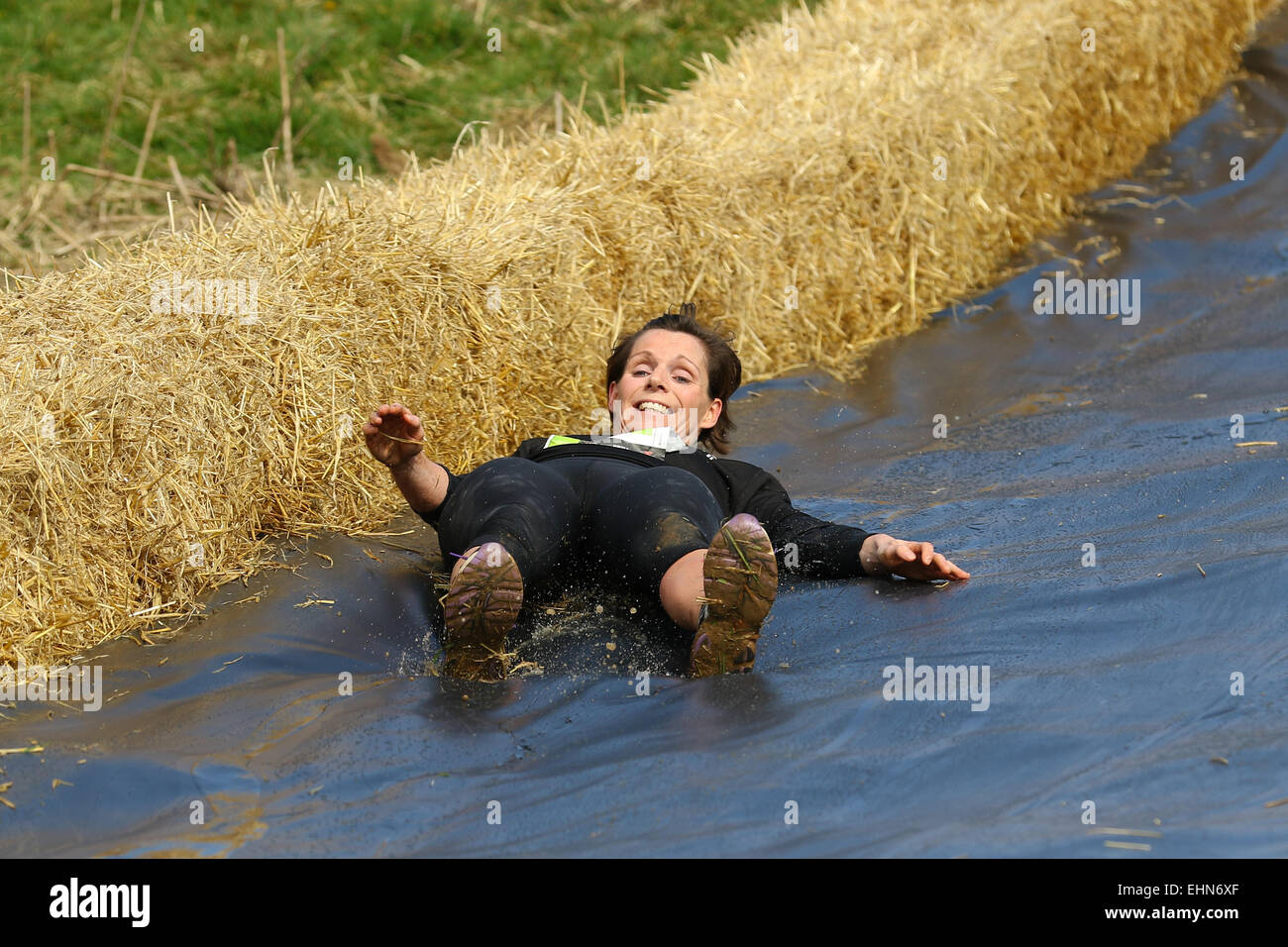 Competitors taking part in the Battle of Lansdown Obstacle Course race. Stock Photo