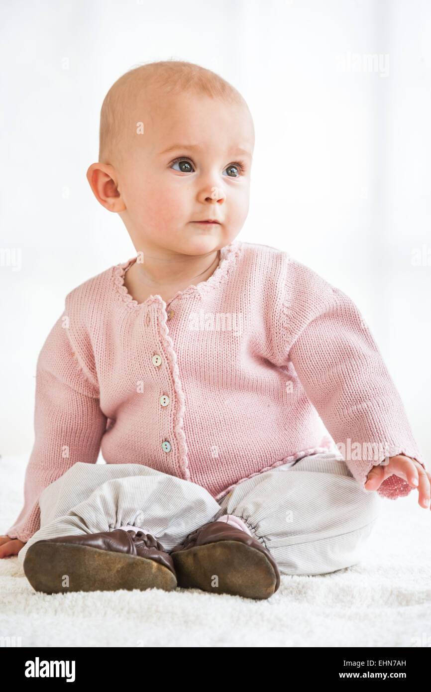 7monthold baby girl Stock Photo Alamy