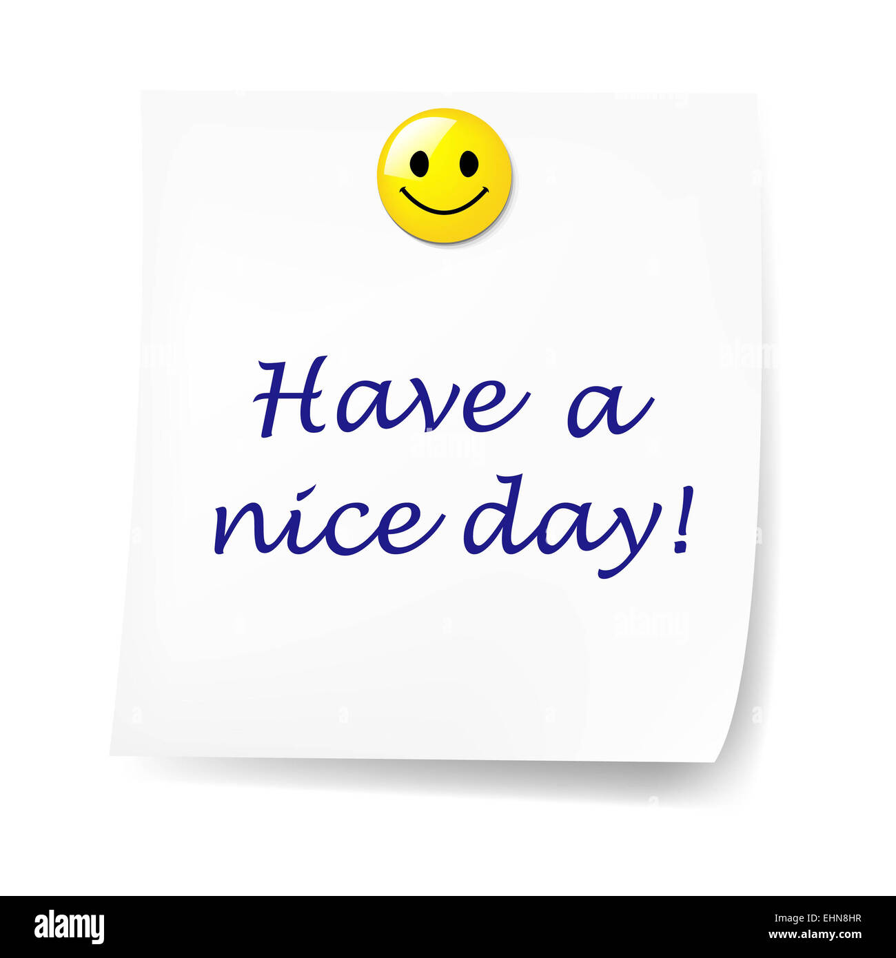Blank Sticky Note With Have A Nice Day Stock Photo