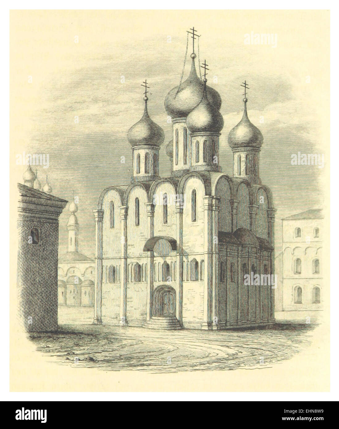 BLASIUS(1844) p1.371 Die Himmelfahrtskathedrale im Moskauer Kreml Stock Photo