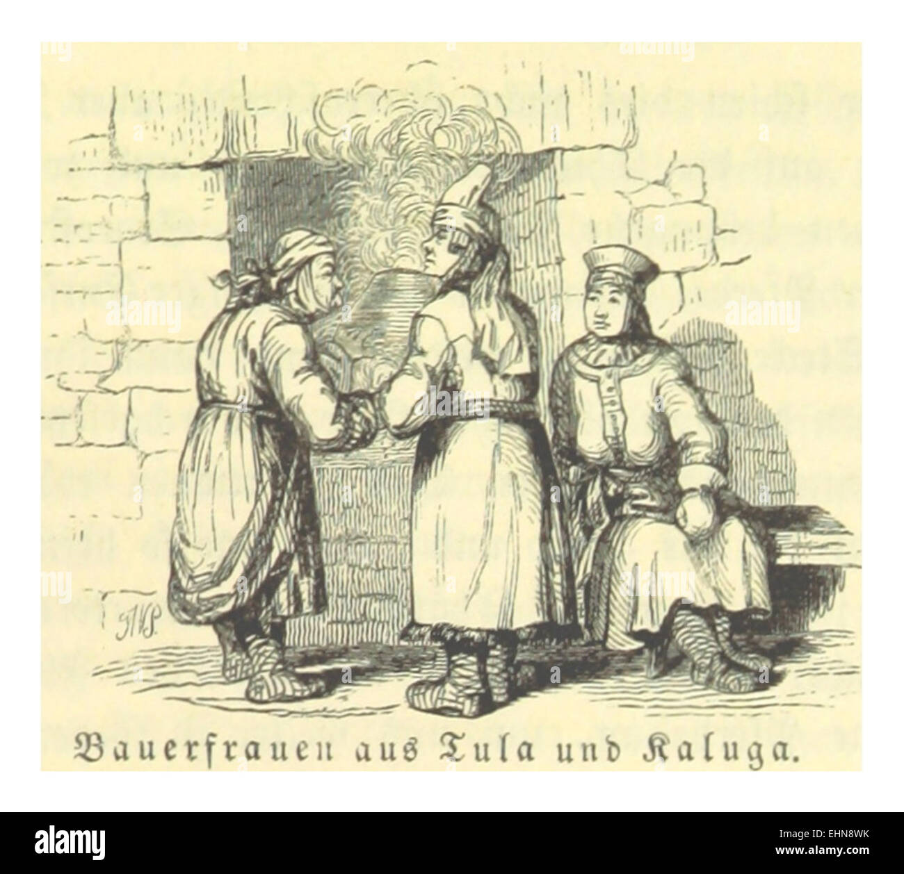BLASIUS(1844) p2.465 Bauernfrauen aus der Gegend um Tula und Kaluga Stock Photo