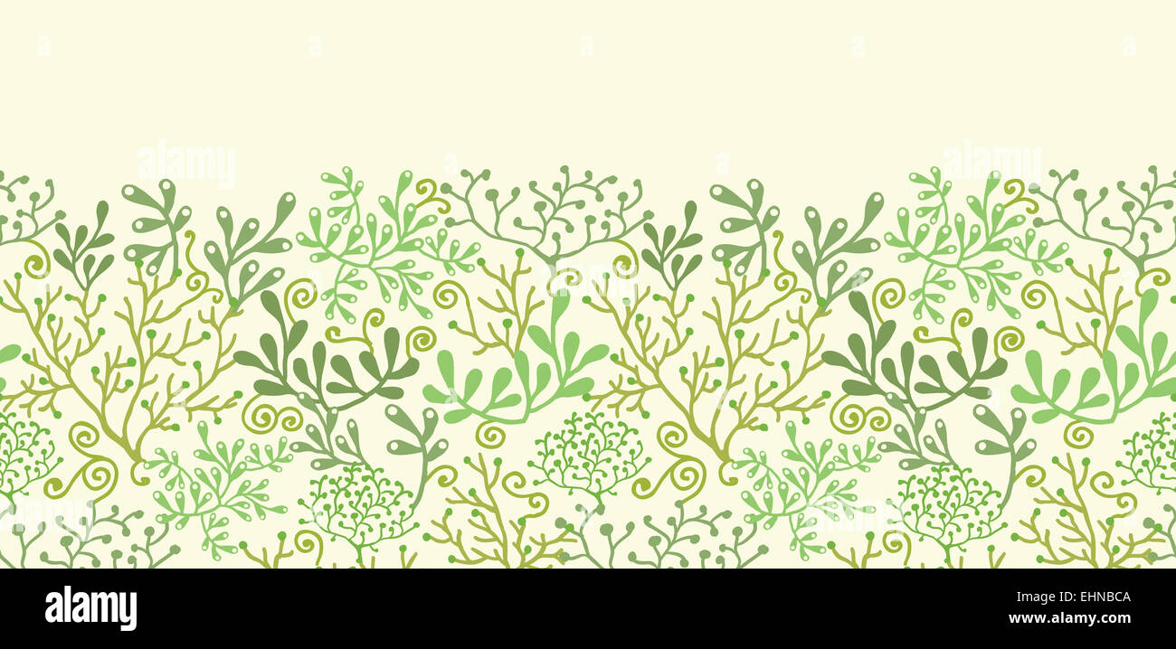 Underwater seaweed garden horizontal seamless pattern background Stock ...