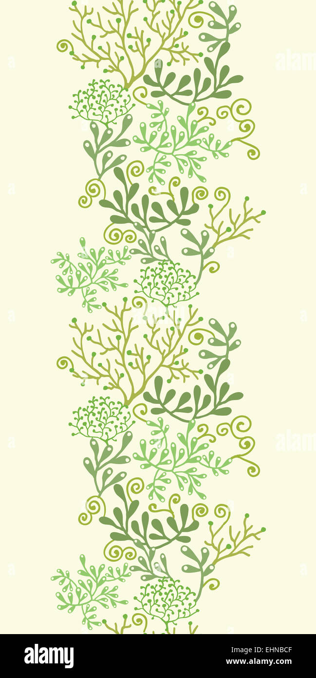 Underwater seaweed garden vertical seamless pattern background Stock ...