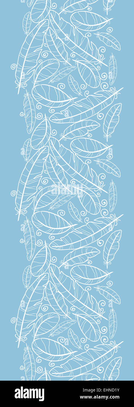 White on blue feathers vertical seamless pattern background Stock Photo ...
