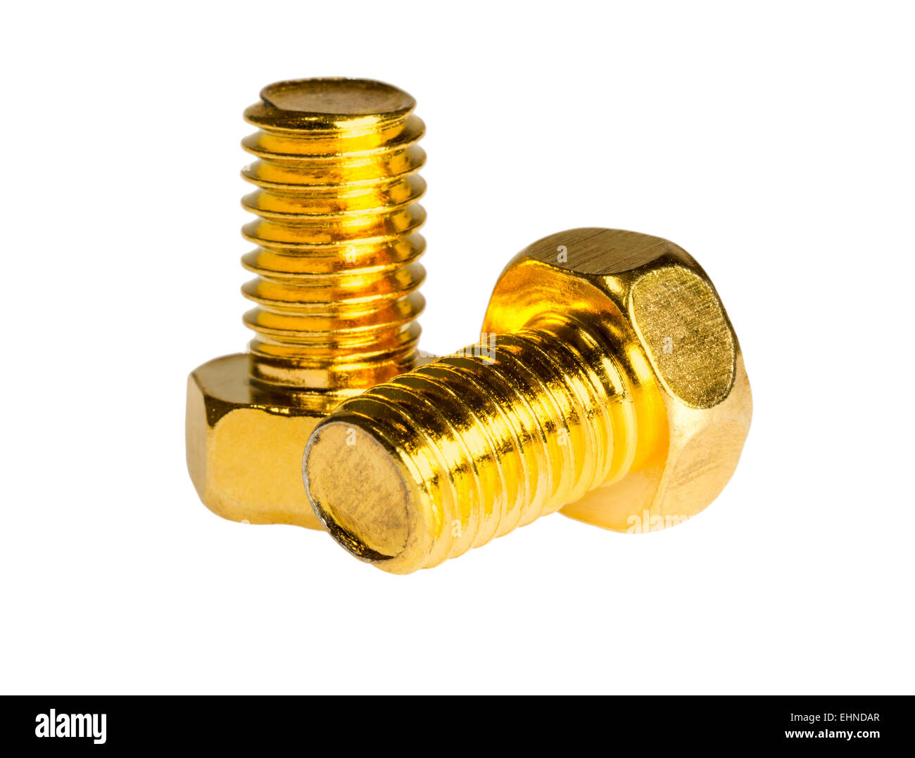 Two gold screw Stock Photo Alamy