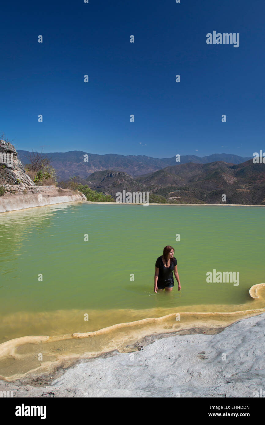 San Lorenzo Albarradas, Oaxaca, Mexico - Hierve el Agua. Stock Photo
