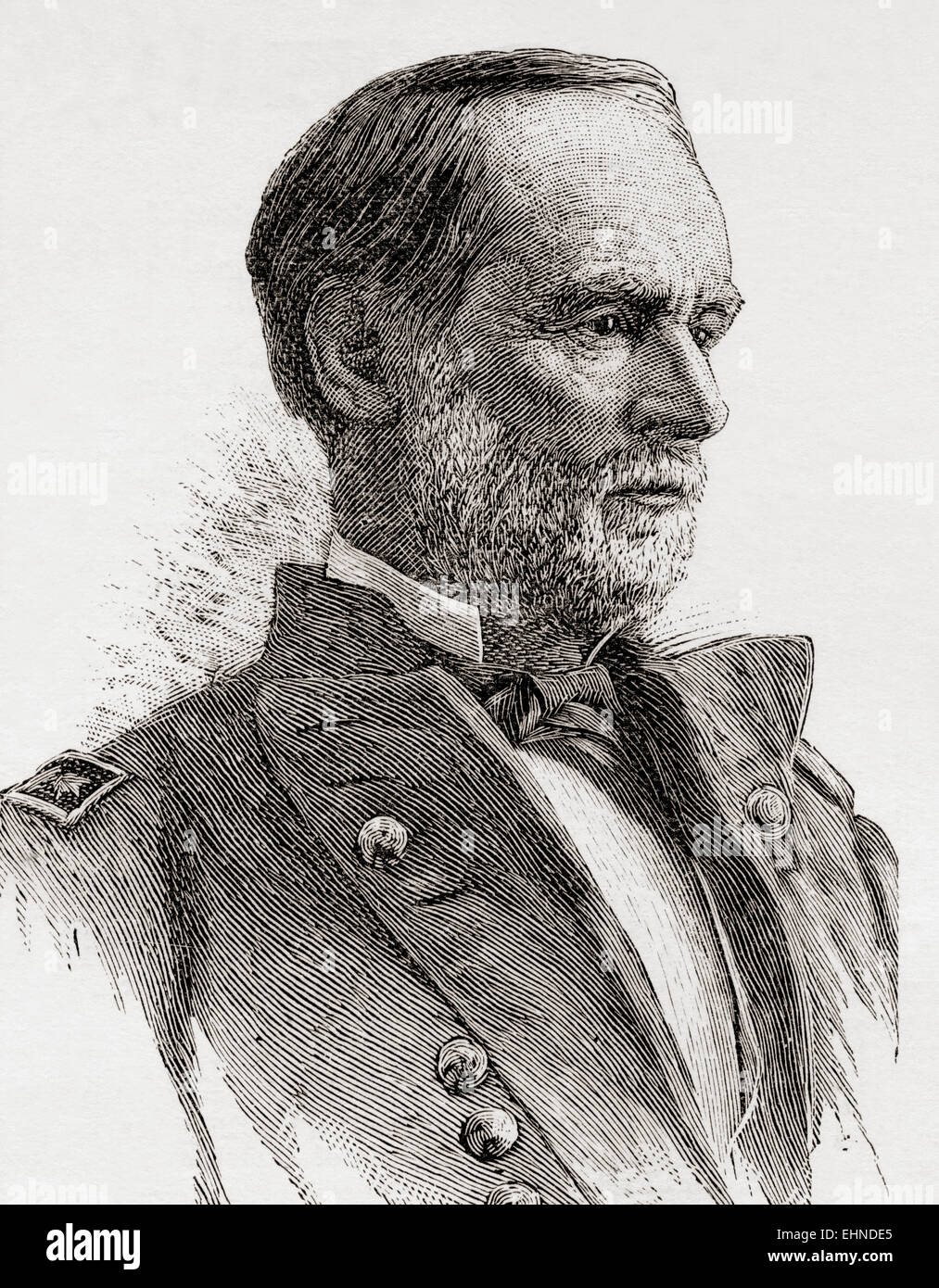 William Tecumseh Sherman, 1820 – 1891.  American soldier, businessman, educator and author. General in the Union Army during the American Civil War. Stock Photo